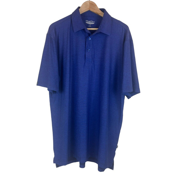 Straight Down Blue Golf Polo Shirt‎ Men's Size L Stretch Performance Wicking - Picture 1 of 7